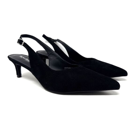 Seychelles Candlelight Slingback Pump Womens Sz 9 Suede Pointed Toe Kitten Heel - Picture 2 of 14